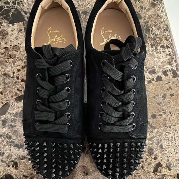 Christian Louboutin. Vieira Spike Sneakers. Black Womens - Picture 3 of 3